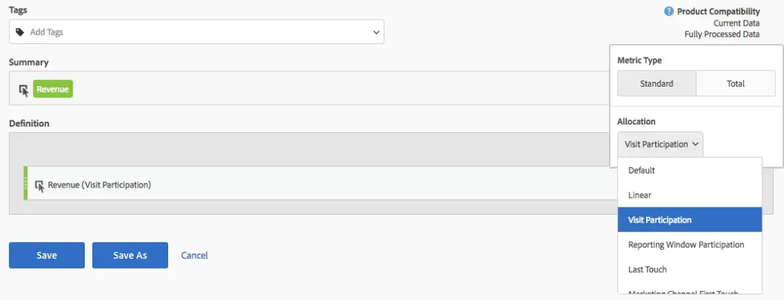 Participation Metric setup