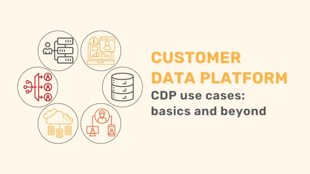 Icons representing Customer Data Platform (CDP) use cases like data storage, analytics, and personalization.