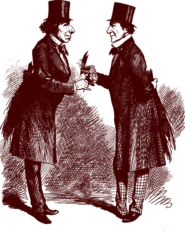 pencil drawing of two men